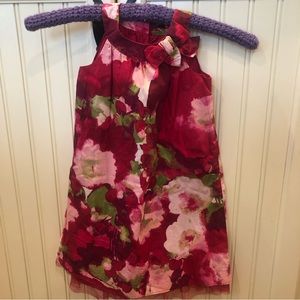 Baby Gap dark pink dress with flowers